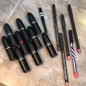 9 Mac Lipsticks 6 Mac Lipliners Good Condition!